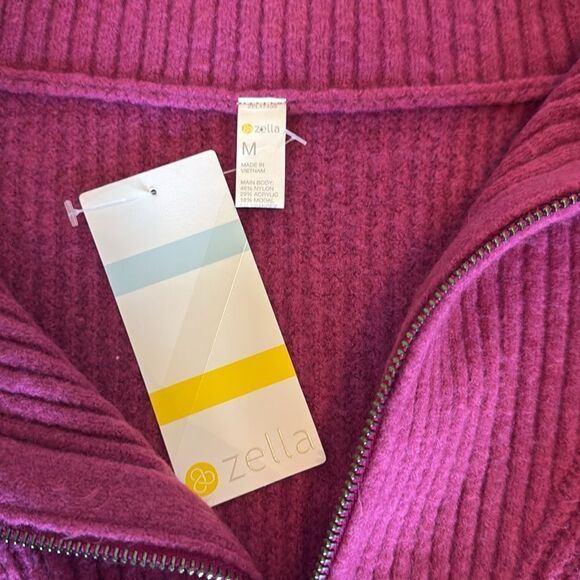 Zella Cozy Quarter Zip Rib Purple Boysen size medium - Picture 5 of 11